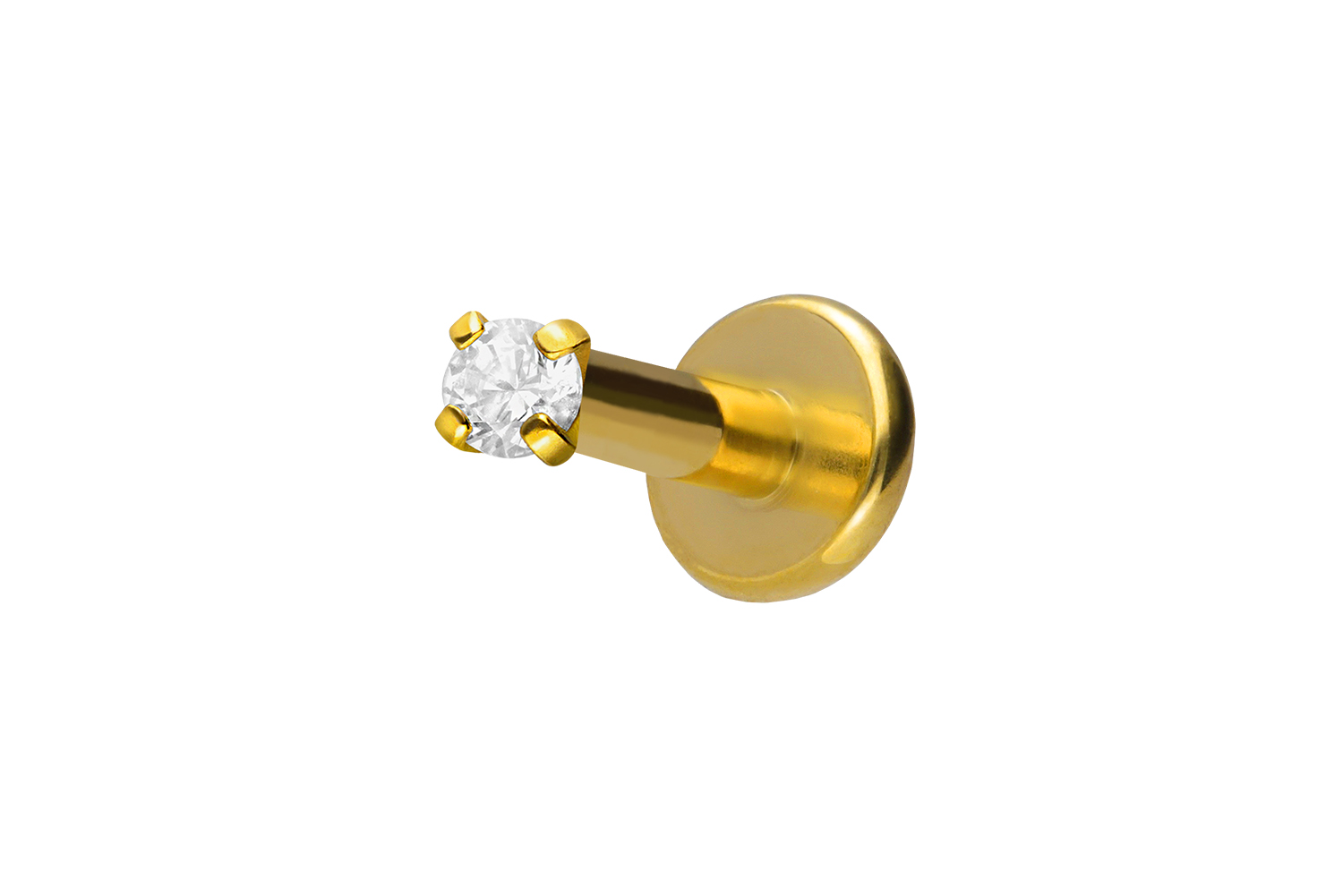 Titan Labret Piercing mit Innengewinde EINGEFASSTER KRISTALL